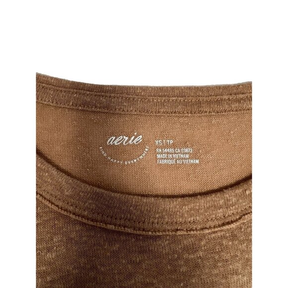 Aerie Breezy Boyfriend Tee~Size XS~Brown/Orange Oversized Comfy Shirt ~ L13 10 - Picture 5 of 7